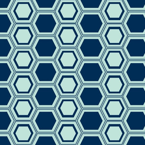 honeycombed Navy-Aqua