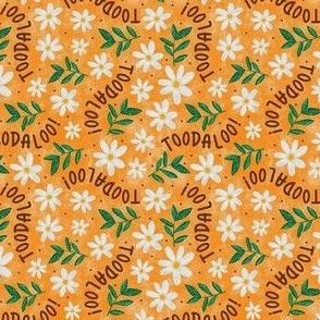 Small Scale Toodaloo! Daisy Flowers on Marigold Orange