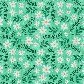 Small Scale Toodaloo! Daisy Flowers on Mint Green