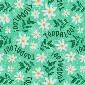 Medium Scale Toodaloo! Daisy Flowers on Mint Green