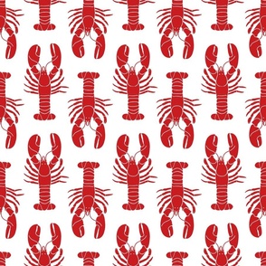 Hand Drawn Red Lobsters Summer Nautical Print