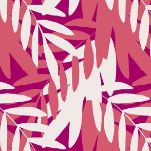 Leaves on a pink background