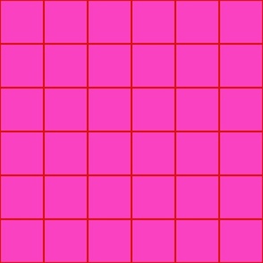 grid lines_3 inch square tiles_engine red on hot pink
