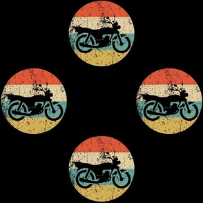 Motorcycle Bike Icon Retro Biker Repeating Pattern Black