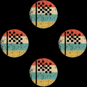 Checkered Flag Icon Retro Racing Repeating Pattern Black