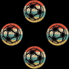 Soccer Ball Icon Retro Soccer Repeating Pattern Black