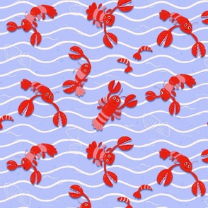crayfish and waves