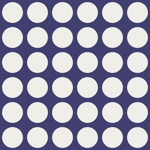 Offwhite Dots Circles on Navy Blue