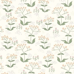 Small flowers and speckles (pink and pale orange colorway)