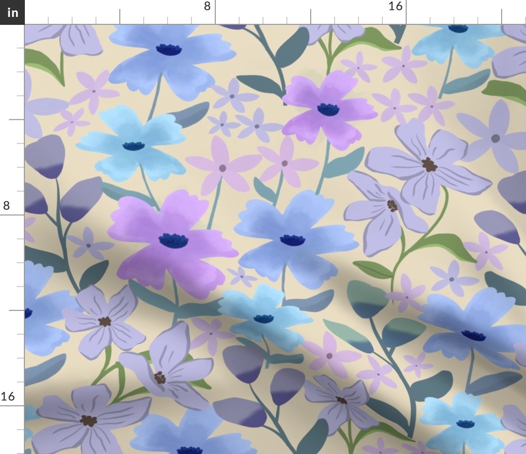 Purple Floral - Forest Cuteness - Large Scale