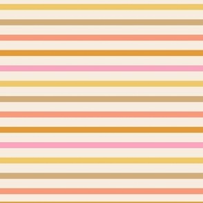 Multicolored horizontal stripes - Warm tones - Small scale