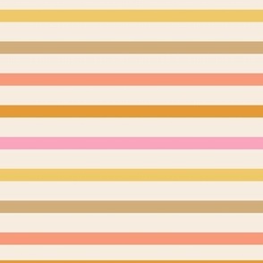 Multicolored horizontal stripes - Warm tones - Medium scale