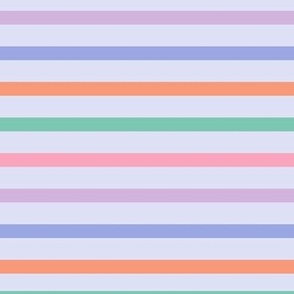 Multicolored horizontal stripes - Cool tones - Medium scale