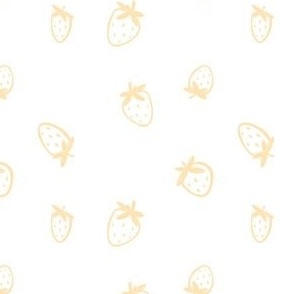Simple strawberry pattern with playful pencil line art in white and yellow
