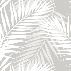 Paradise Palms - White/GWarm Gray Wallpaper