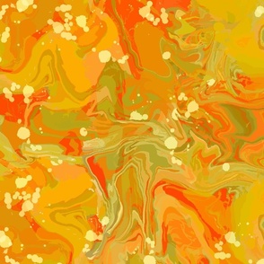Groovy Sunset Alcohol Ink Design Fall 2024 Colors Orange Pepper Golden Yellow and Green Retro Vintage Design