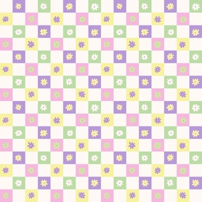 Daisy Checkers, Girl Fabric, Spring, Summer, Daisies, Checkerboard, Checkered