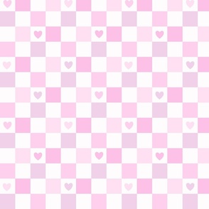 Hearts Checkerboard-pastel purple, Love, Valentine, Checkered, Purple Checkers, Nursery, Baby