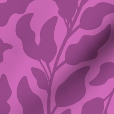 large // Ocean seaweed trailing vines in magenta pink and purple plum