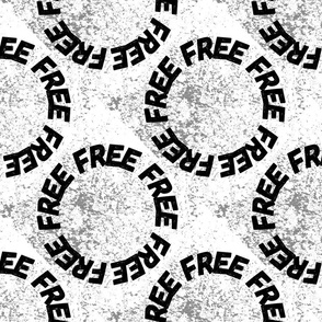 'Free' text in black/ large