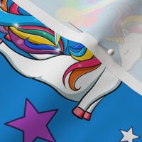 Large Sassy Rainbow Farting Unicorn Fart Zone Blue