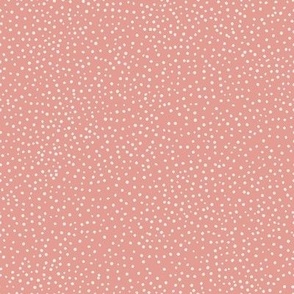Vintage Tiny Dots 8x8 coconut milk white on coral almond pink