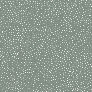 Vintage Tiny Dots 8x8 ivory cream dots on lily pad green