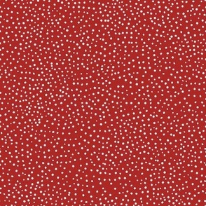 Vintage Tiny Dots 8x8 white dots on aurora red