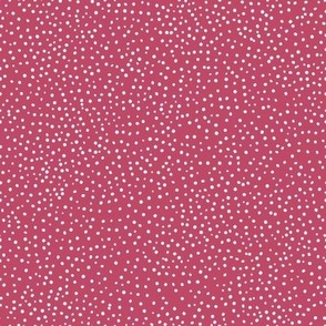 Vintage Tiny Dots_8x8_white dots on carmine pink red
