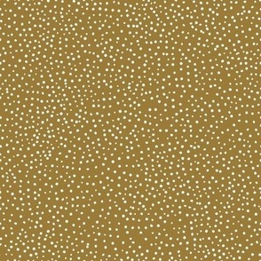Vintage Tiny Dots_8x8_white dots on dried tobacco brown
