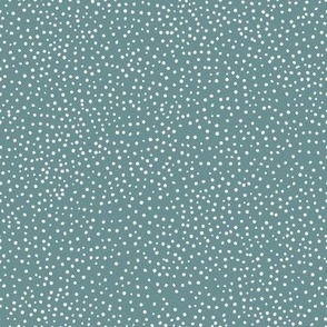 Vintage Tiny Dots 8x8 white dots on mineral green blue