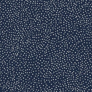 Vintage Tiny Dots 8x8 white dots on pageant navy blue