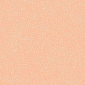Vintage Tiny Dots 8x8 white dots on peach fuzz
