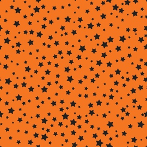 large scattered stars / black on orange