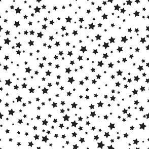 large scattered stars / black on white