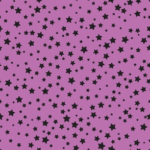 large scattered stars / black on purple