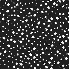 large scattered stars / white on black
