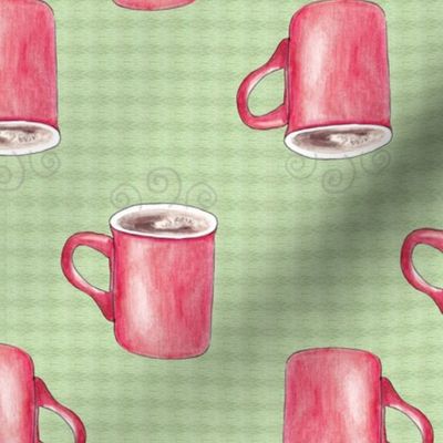 Red and Green Christmas Coffee Mugs (large)