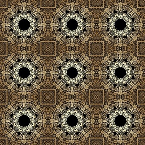 brown beige openwork lace ornament pattern on black  1