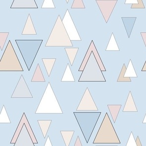 simple geometric pattern of triangles in pastel colors  