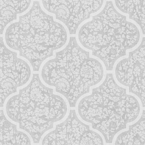 Moroccan Tile - Light Grey, Large Scale