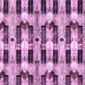 Pink Art Deco Geometric Facade Pattern