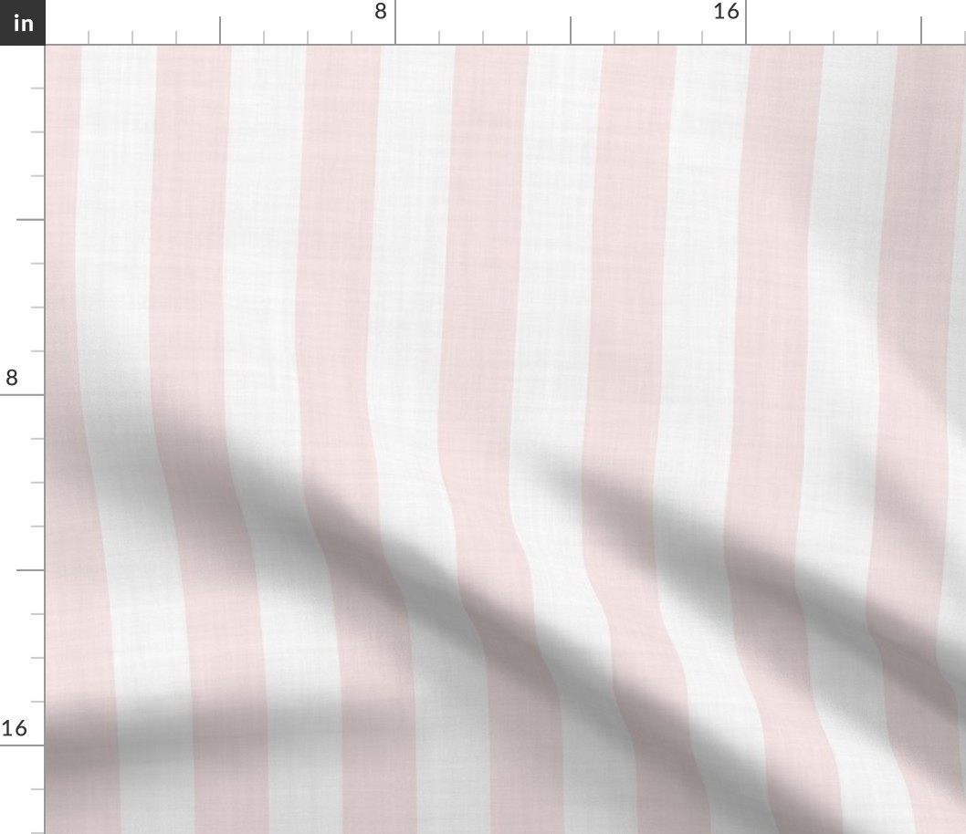 Pink and White Coastal Vertical Plain Stripes, Subtle Linen Texture 