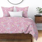 Explore the space "damask" mauve pink light - large scale