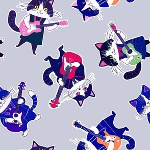 Cat Guitarist Grey