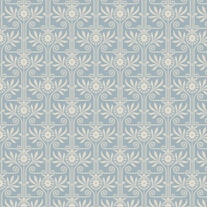 elegant geometric art deco floral on grayish blue | small