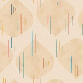 Small Boho Chic Watercolor Stripes and Droplets in Soft Warm Neutrals Texture Wallpaper