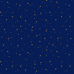 M - Scattered watercolor stars for a modern nursery on dark blue
