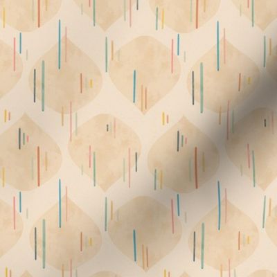 XS Boho Chic Watercolor Stripes and Droplets in Soft Warm Neutrals Texture Wallpaper