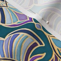 Teal, Purple and Plum Art Deco custom colorway - medium